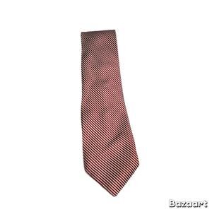 CHAPS Men’s Tie 100% Silk Red White Striped - For Crafts Or Wear PLEASE READ